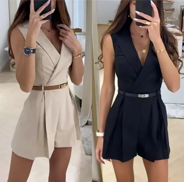 BELTED SHORT JUMPSUIT