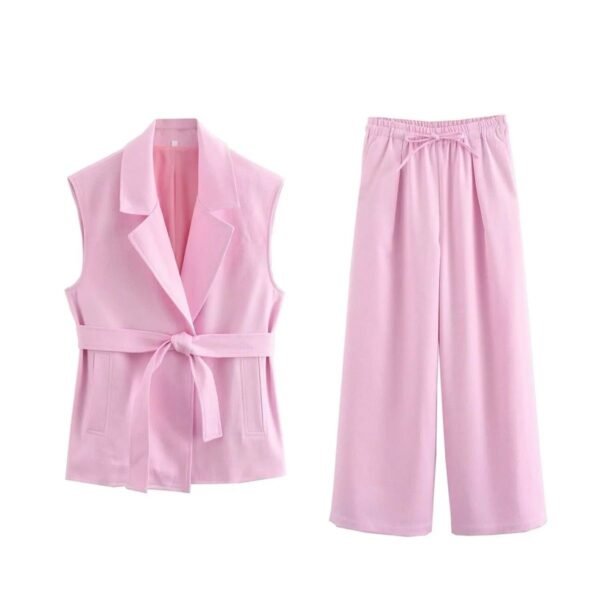 BELTED BLAZER AND PANT SET