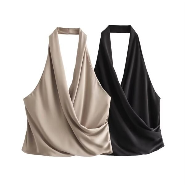 HALTER NECK SATIN TOP