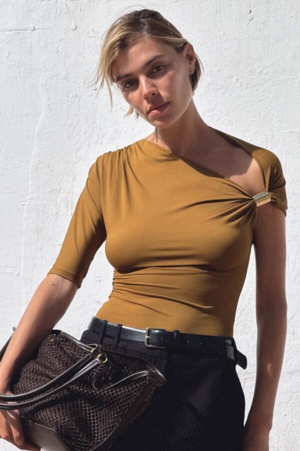 EMBELLISHED POLYAMIDE TOP