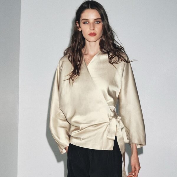 SATIN OVERLAP SHIRT